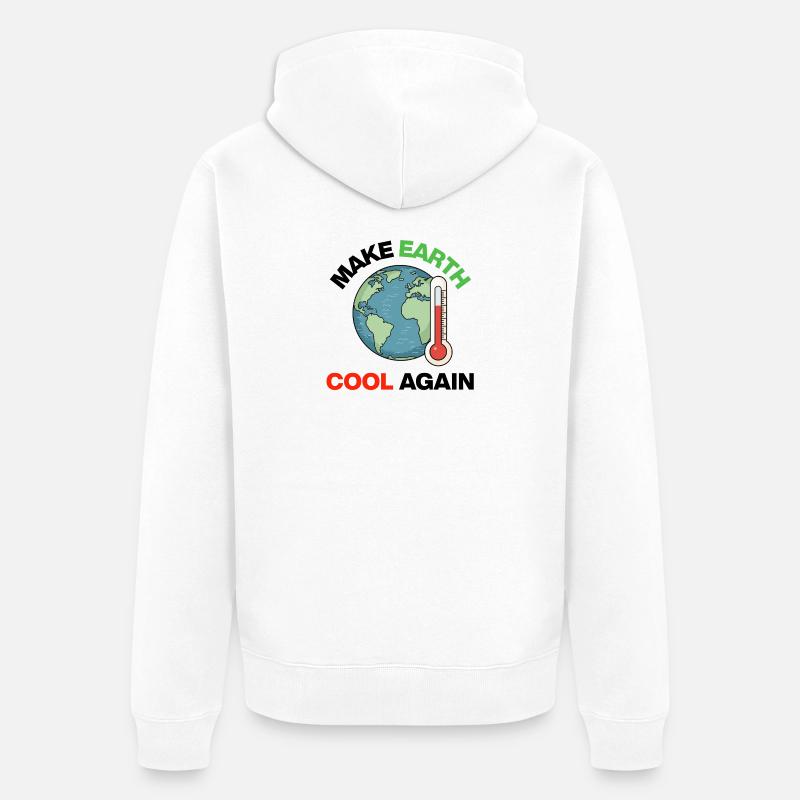 Make Earth Cool Again – Act Now - Unisex Premium Bio Zip Hoodie - Weiß