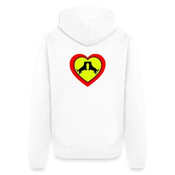 Dachshund - Unisex Premium Organic Zip Hoodie - white - Back - Thijin (182cm)