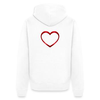NOUVEAU -- Design de cœur rouge lumineux – Magnifique ! - Veste à capuche bio Premium Unisexe - blanc - Dos - Thijin (182cm)