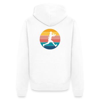 tennis - Unisex Premium Organic Zip Hoodie - white - Back - Thijin (182cm)