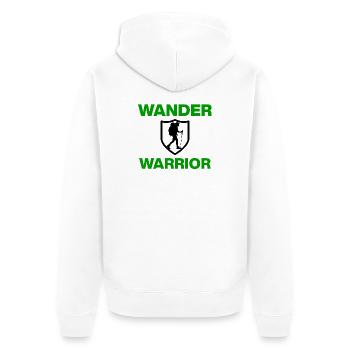 Wander Warrior – Trail is my territory, hiking - Unisex Premium Organic Zip Hoodie - white - Back - Thijin (182cm)