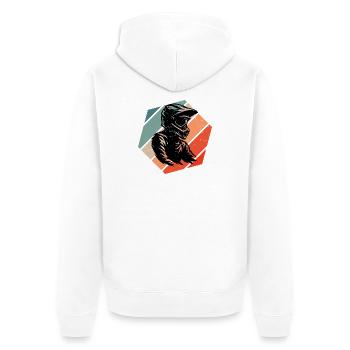 Compact motocross design for motocross - Unisex Premium Organic Zip Hoodie - white - Back - Thijin (182cm)