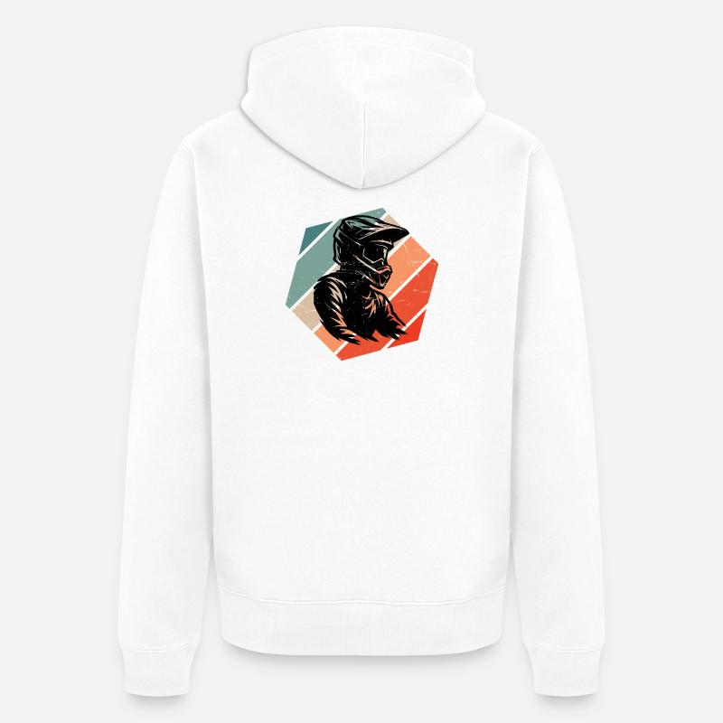 Conception compacte du motocross - Veste à capuche bio Premium Unisexe - blanc