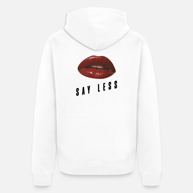 Red Lips Minimal – Déclaration audacieuse - Veste à capuche bio Premium Unisexe - blanc