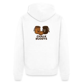Chalk Buddies - Unisex Premium Organic Zip Hoodie - white - Back - Thijin (182cm)