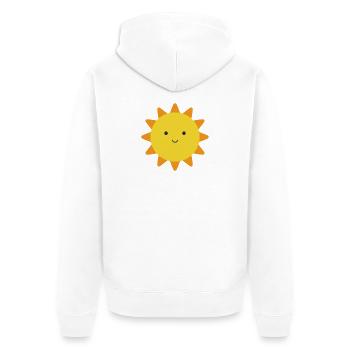 Sun - Unisex Premium Organic Zip Hoodie - white - Back - Thijin (182cm)