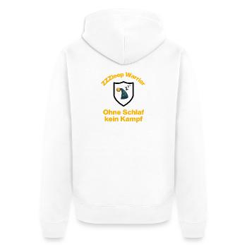 ZZZleep Warrior, No sleep, no fight - Unisex Premium Organic Zip Hoodie - white - Back - Thijin (182cm)