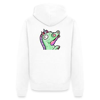 Licorne zombie Pastel Déjantée - Veste à capuche bio Premium Unisexe - blanc - Dos - Thijin (182cm)