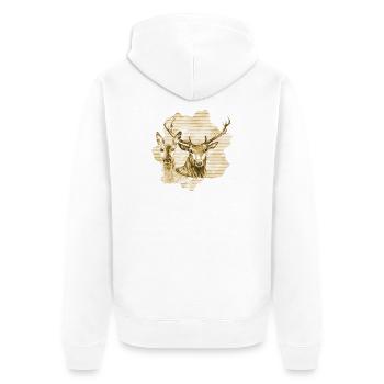 Cerf et biche - Veste à capuche bio Premium Unisexe - blanc - Dos - Thijin (182cm)