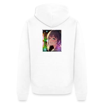 Magische Neontraumheldin - Unisex Premium Bio Zip Hoodie - Weiß - Hinten - Thijin (182cm)