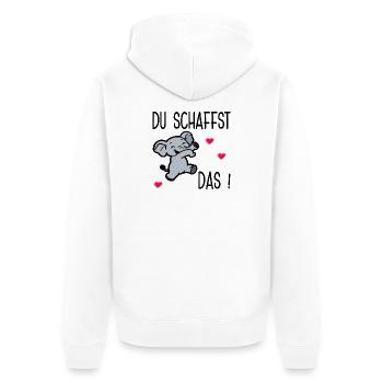 Exams Work - You can do it - Unisex Premium Organic Zip Hoodie - white - Back - Thijin (182cm)