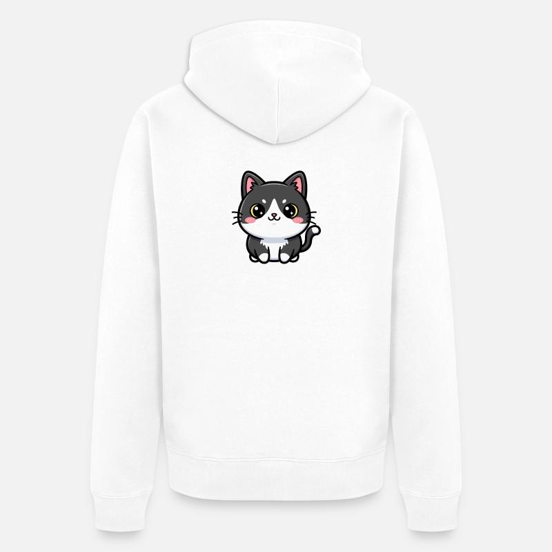 Charme Chibi Chat - Veste à capuche bio Premium Unisexe - blanc