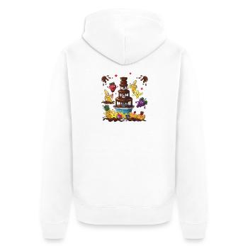 Fontaine à chocolat Fruit Friends Design - Veste à capuche bio Premium Unisexe - blanc - Dos - Thijin (182cm)