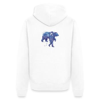 Indian Chief with Bear Watercolors - Unisex Premium Organic Zip Hoodie - white - Back - Thijin (182cm)