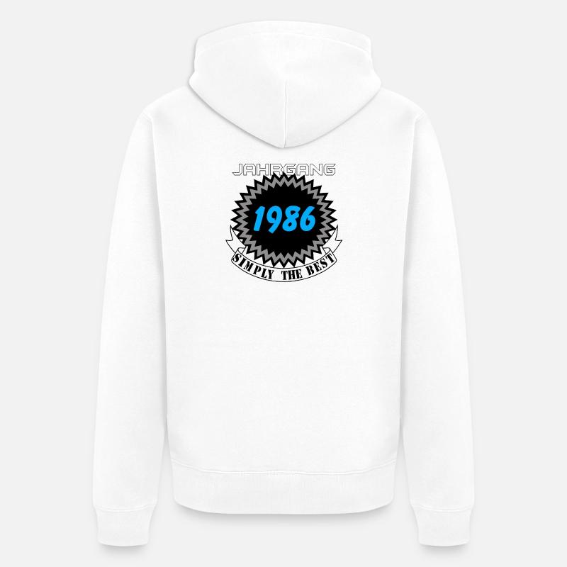 Millésime 1986 – Simplement le meilleur - Veste à capuche bio Premium Unisexe - blanc