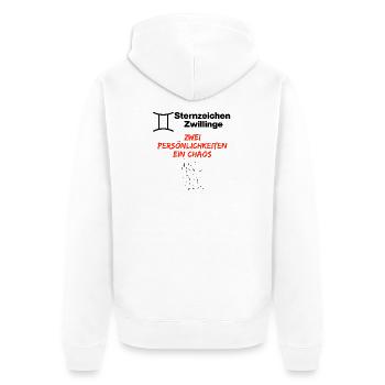 Sternzeichen Zwillinge Chaos-Edition, Geburtstag - Unisex Premium Bio Zip Hoodie - Weiß - Hinten - Thijin (182cm)