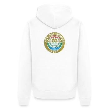 35. Geburtstag Sauvage, libre et indompté depuis 01/1991 - Veste à capuche bio Premium Unisexe - blanc - Dos - Thijin (182cm)