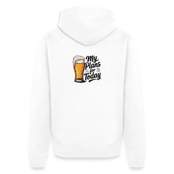 Mes projets pour aujourd’hui - Logo de la bière cool - Veste à capuche bio Premium Unisexe - blanc - Dos - Thijin (182cm)