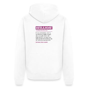 Midwife Definition Funny Profession Saying Gift - Unisex Premium Organic Zip Hoodie - white - Back - Thijin (182cm)