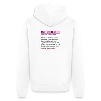Journalist Definition Funny Profession Job Saying - Unisex Premium Organic Zip Hoodie - white - Back - Thijin (182cm)