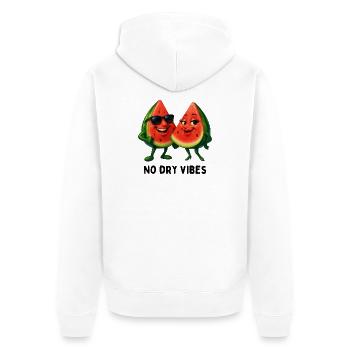 Watermelon Duo No Dry Vibes - Unisex Premium Organic Zip Hoodie - white - Back - Thijin (182cm)