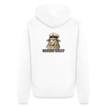 Nordic sheep captain - Unisex Premium Organic Zip Hoodie - white - Back - Thijin (182cm)