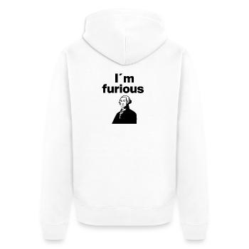 Je suis furieux à propos de la politique - Veste à capuche bio Premium Unisexe - blanc - Dos - Thijin (182cm)