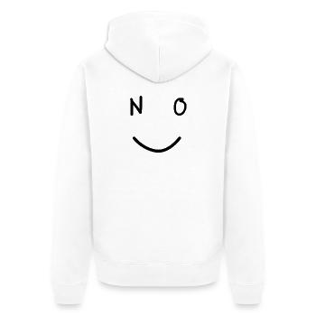 NO Smile Minimaliste Design Bonne Ambiance - Veste à capuche bio Premium Unisexe - blanc - Dos - Thijin (182cm)