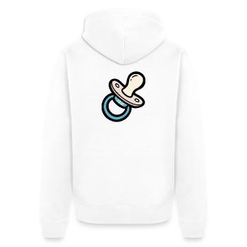 Annonce du bébé - Tétine 2026 - Veste à capuche bio Premium Unisexe - blanc - Dos - Thijin (182cm)