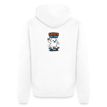Skateur fantôme en skateboard - Veste à capuche bio Premium Unisexe - blanc - Dos - Thijin (182cm)