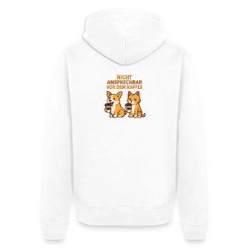 Hund und Katze  - Unisex Premium Bio Zip Hoodie - Weiß - Hinten - Thijin (182cm)