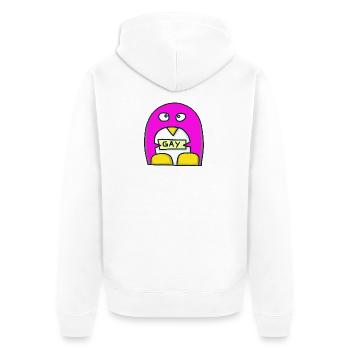 Gay - Unisex Premium Bio Zip Hoodie - Weiß - Hinten - Thijin (182cm)