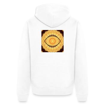 Sun Mandala Kaleidoscope - Unisex Premium Organic Zip Hoodie - white - Back - Thijin (182cm)