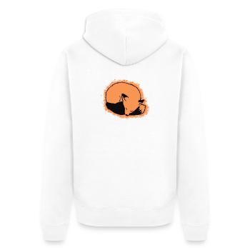 Fuchs schlafend: Niedlich, Kawaii & Comic Stil - Unisex Premium Bio Zip Hoodie - Weiß - Hinten - Thijin (182cm)
