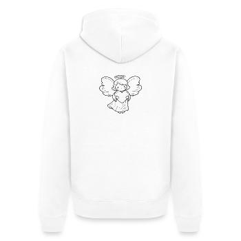 Schutzengel mit Herz Illustration - Unisex Premium Bio Zip Hoodie - Weiß - Hinten - Thijin (182cm)