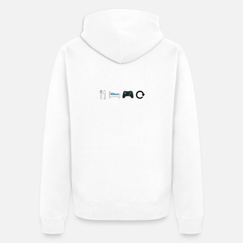 Manger dormir jeu Répéter - Veste à capuche bio Premium Unisexe - blanc