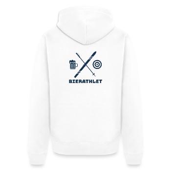 BEER ATHLETE - Unisex Premium Organic Zip Hoodie - white - Back - Thijin (182cm)