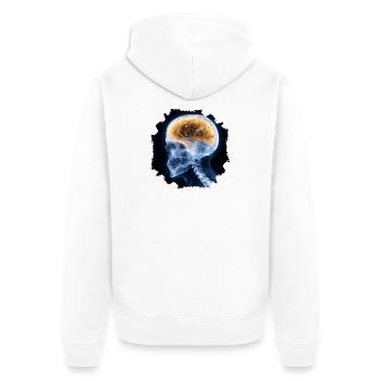 The other day at the X-ray - everything is fine - Unisex Premium Organic Zip Hoodie - white - Back - Thijin (182cm)