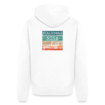 Realschule 2026 Geschenk geschafft mittlere Reife - Unisex Premium Bio Zip Hoodie - Weiß - Hinten - Thijin (182cm)