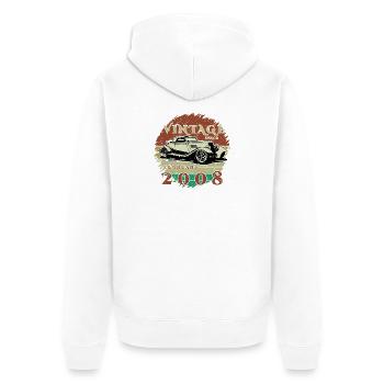 18e anniversaire - Classiques - Vintage depuis 2008 - Veste à capuche bio Premium Unisexe - blanc - Dos - Thijin (182cm)
