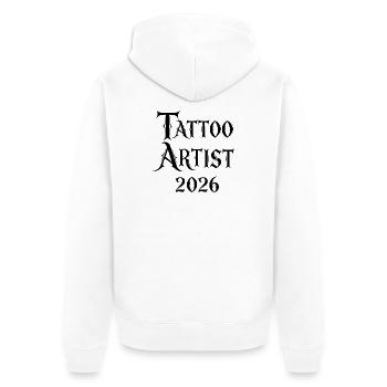 Tatoueur 2026 – motif de police sympa - Veste à capuche bio Premium Unisexe - blanc - Dos - Thijin (182cm)