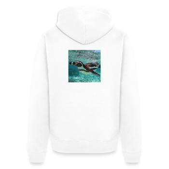 Penguin Sous-marin Turquoise Nature Nature - Veste à capuche bio Premium Unisexe - blanc - Dos - Thijin (182cm)