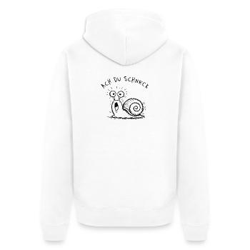 Ach Du Schneck Lustiger Spruch Doodle - Unisex Premium Bio Zip Hoodie - Weiß - Hinten - Thijin (182cm)