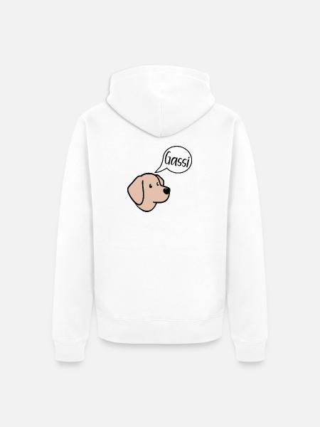 Dog walks, dog puppies, walking - Unisex Premium Organic Zip Hoodie - white