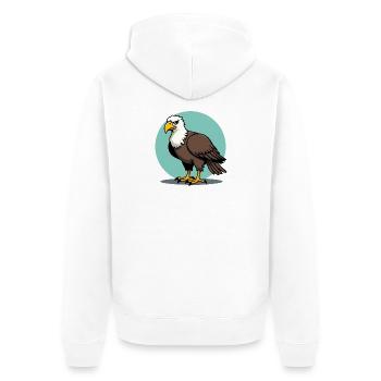 Stolzer Adler Majestätischer Greifvogel - Unisex Premium Bio Zip Hoodie - Weiß - Hinten - Thijin (182cm)
