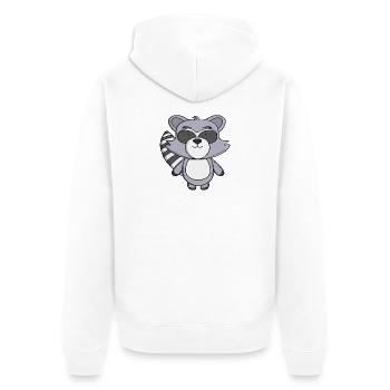 Cute Raccoon Kawaii Trash Panda Cartoon Animal  - Unisex Premium Organic Zip Hoodie - white - Back - Thijin (182cm)