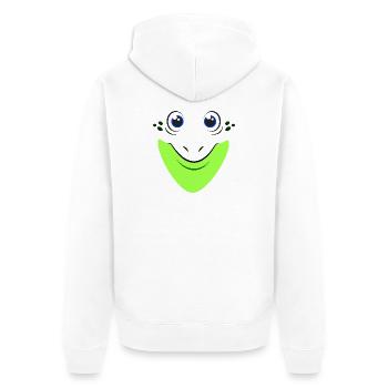 Niedliches Froschgesicht Verrücktes DIY Lustiges Kostüm Froschgesicht - Unisex Premium Bio Zip Hoodie - Weiß - Hinten - Thijin (182cm)