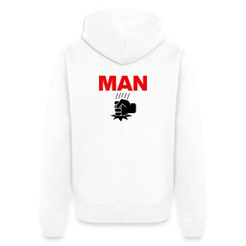 Homme Coup de poing – Poing Puissant ! Harald, Réalité, Mème - Veste à capuche bio Premium Unisexe - blanc - Dos - Thijin (182cm)