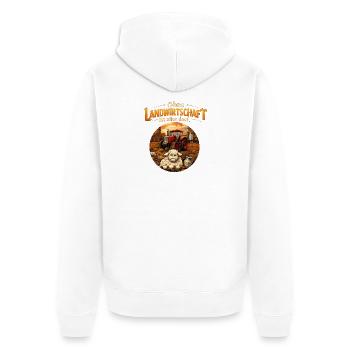 Without agriculture everything is stupid, tractor design - Unisex Premium Organic Zip Hoodie - white - Back - Thijin (182cm)