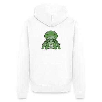 Mignonne Tortue verte adorable animal marin Kawaii - Veste à capuche bio Premium Unisexe - blanc - Dos - Thijin (182cm)